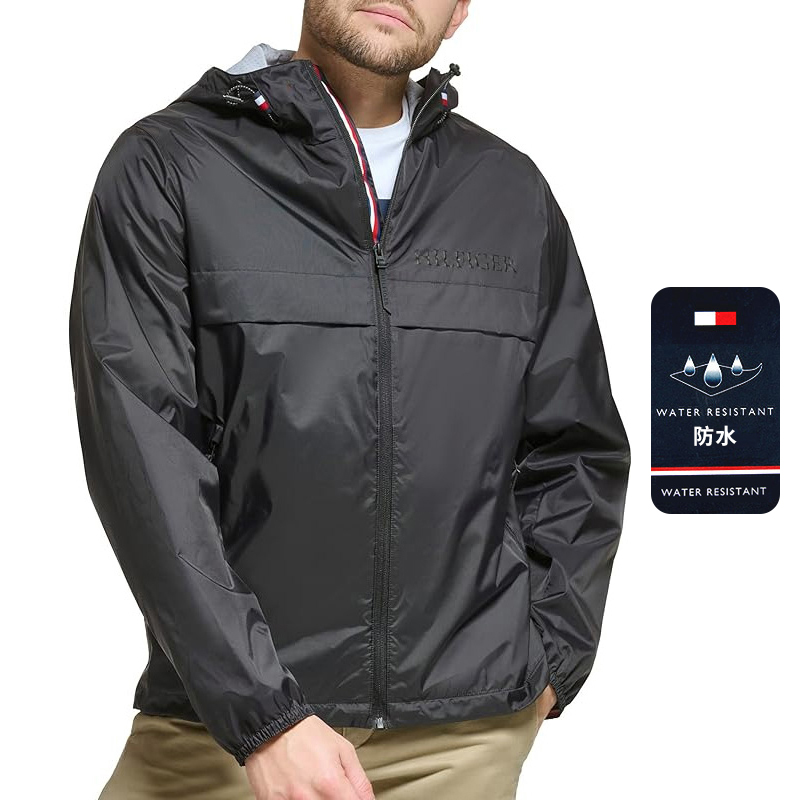 TOMMY HILFIGER汤米希尔费格男士防风防水款连帽拉链外套户外夹克
