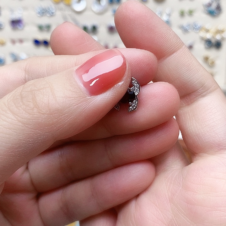 石榴石耳饰未镶嵌耳钉