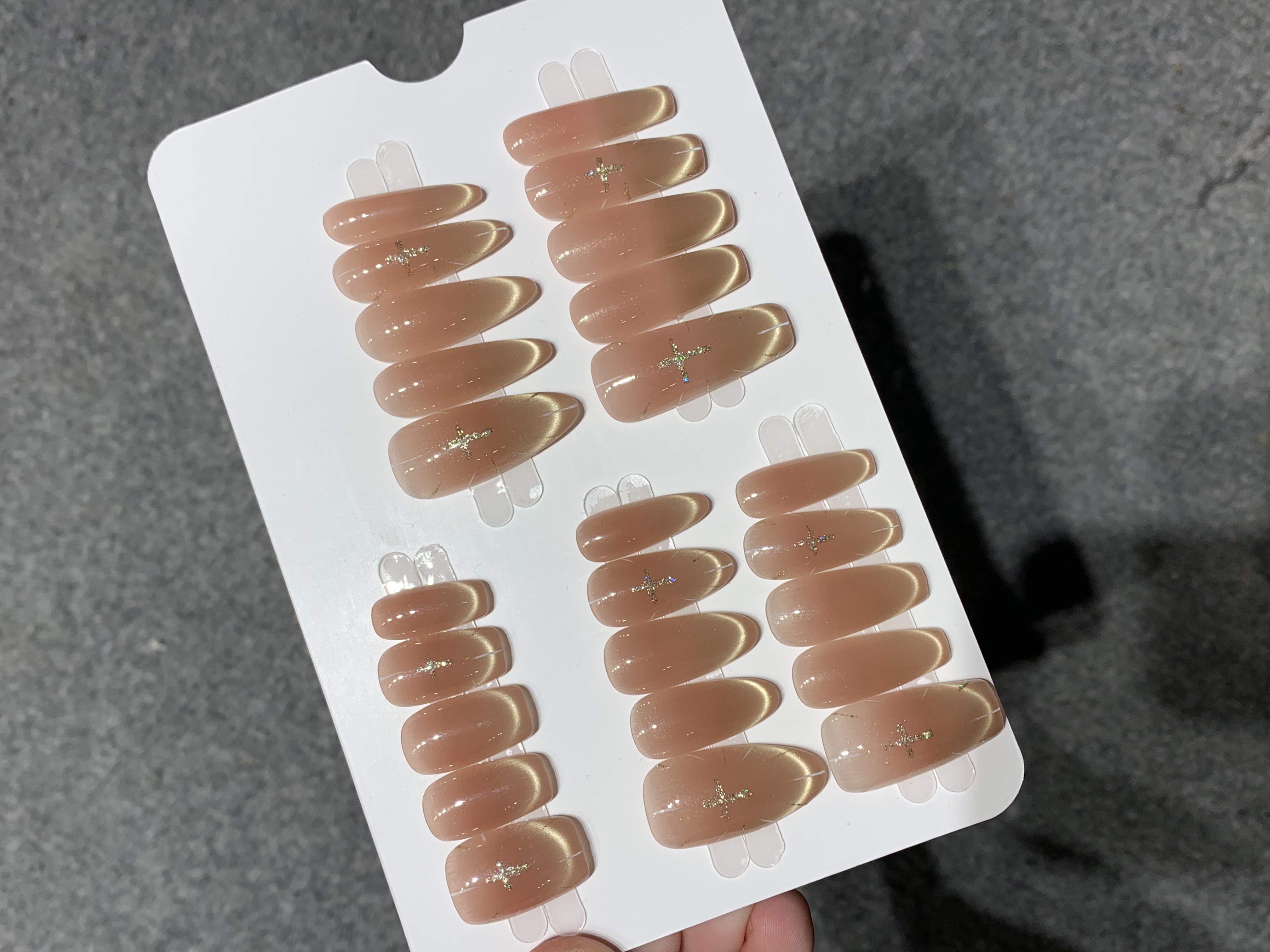 【柔纱圣光】纯手工穿戴甲猫眼美甲贴片可拆卸气质猫眼