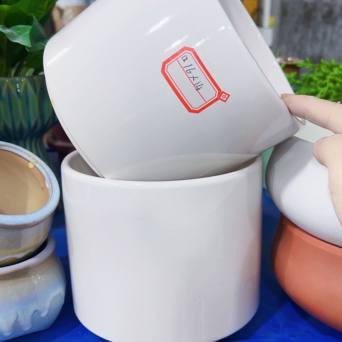 有孔，外贸尾单陶瓷花盆凑单10米包邮