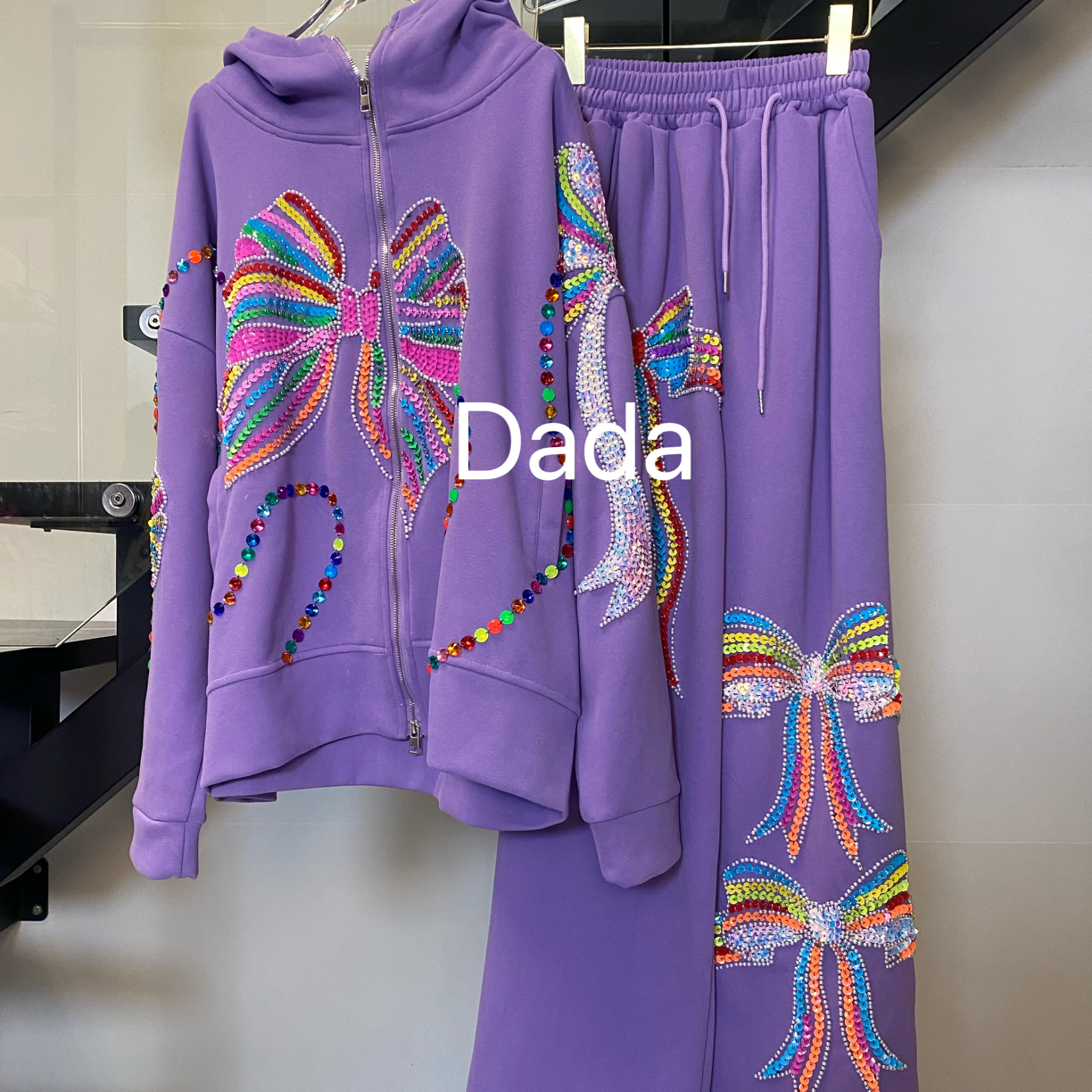 Dada设计款新款重工个性款休闲时尚百搭洋气卫衣套装C15752