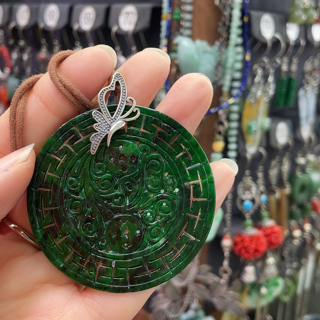 万****翡翠银S925镶嵌耳饰310hjhy