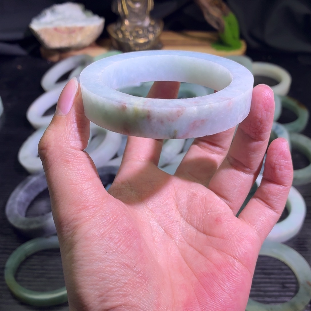 定制翡翠未镶嵌天然翡翠A货毛胚手镯定制