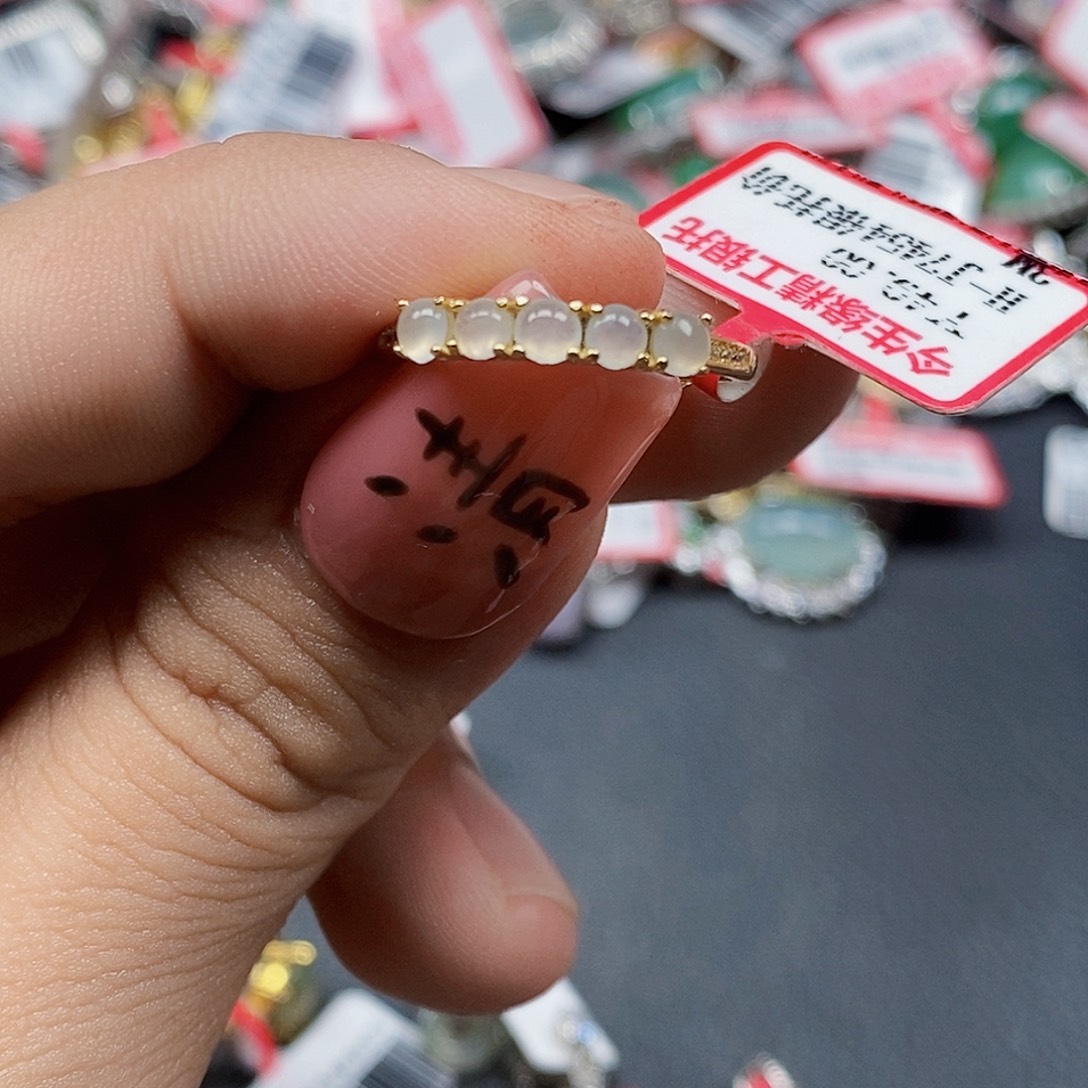 翡翠银S925镶嵌戒指天然A货缅甸翡翠