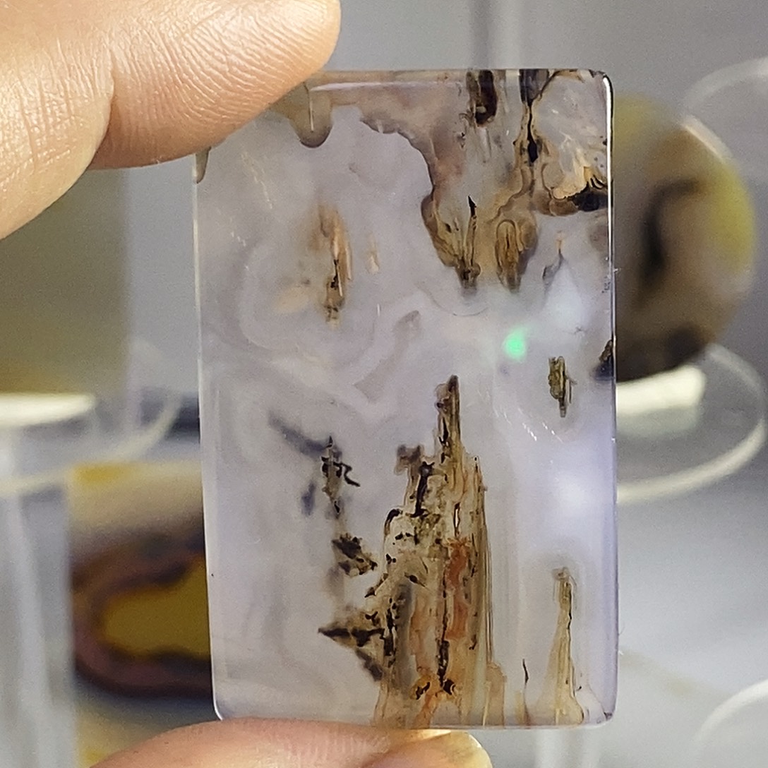 合成碳硅石非金属时尚图纹画面石饰品