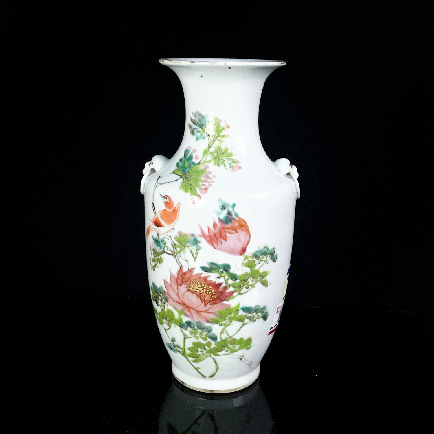 清光绪 粉彩花鸟纹双耳瓶-M25LS002718-02