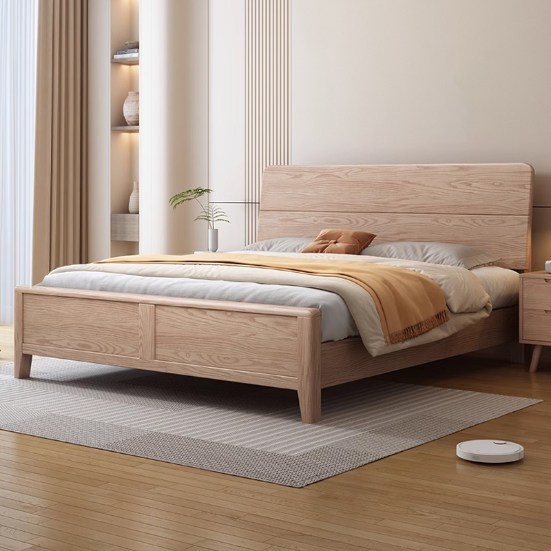 白蜡木全实木床双人床北欧原木风1.8米1.5米主卧双人打床现代简约