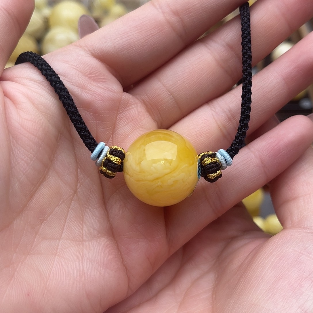 琥珀未镶嵌裸石蜜蜡锁骨卡二二大