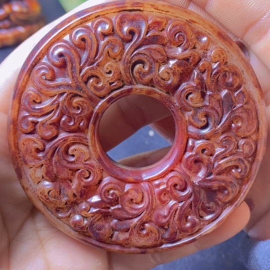 白玉菩提吊坠摆件