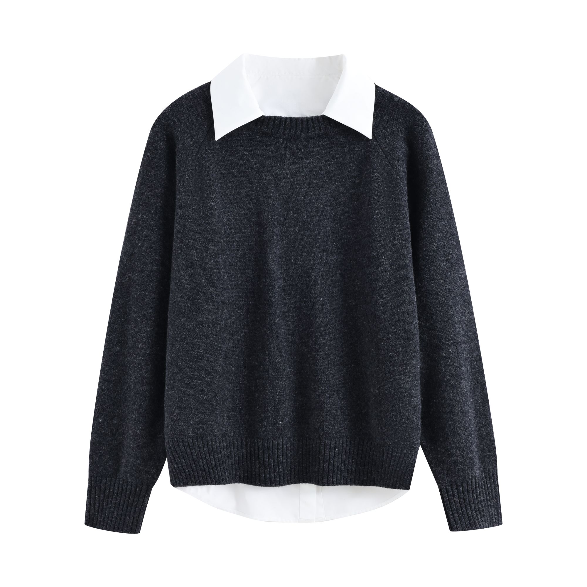 31392 时尚百搭针梭相拼针织毛衣女25秋新款1404