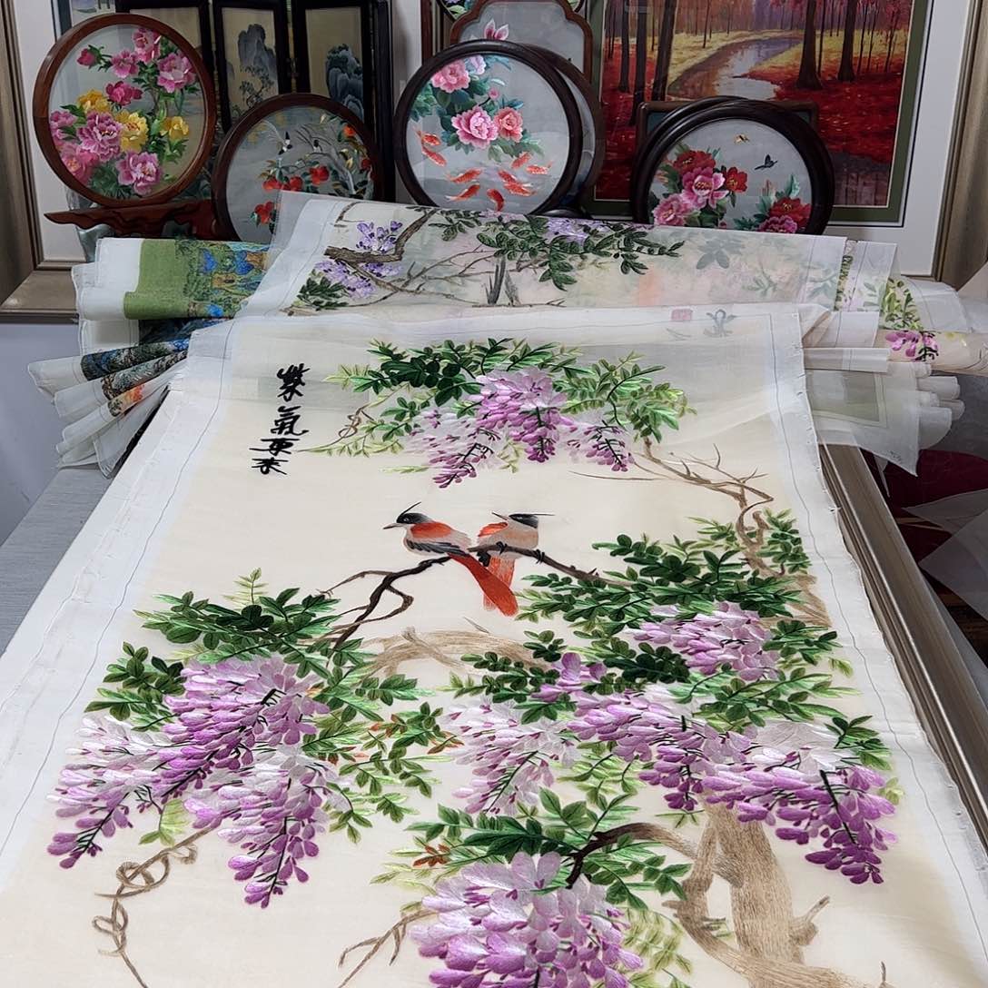 清***界刺绣纯手工刺绣画