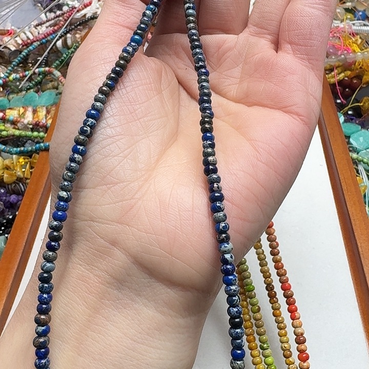 玛瑙/玉髓未镶嵌珠宝半成品一条4mm帝王石算盘