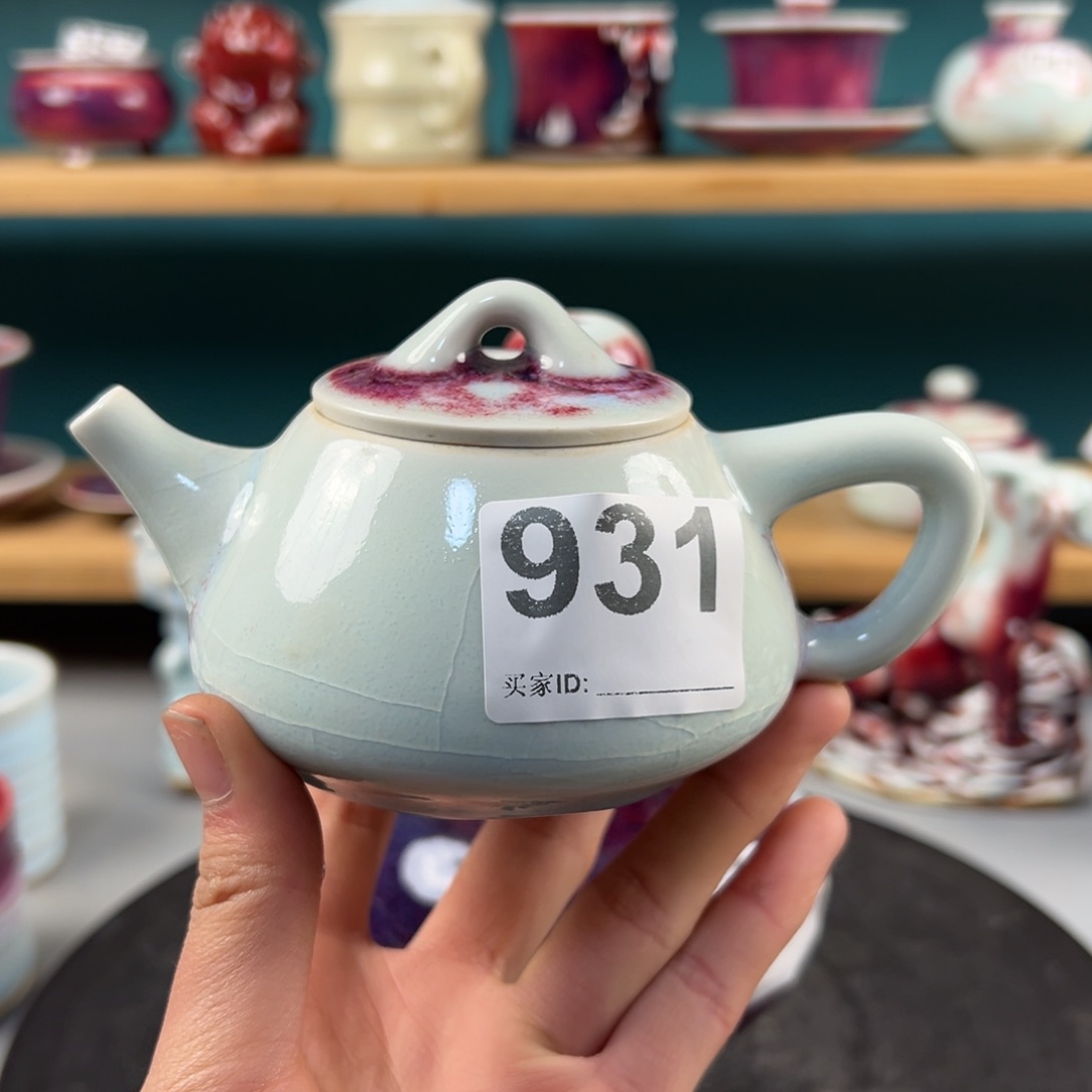 瓷片微瑕壶玉石釉纯手工