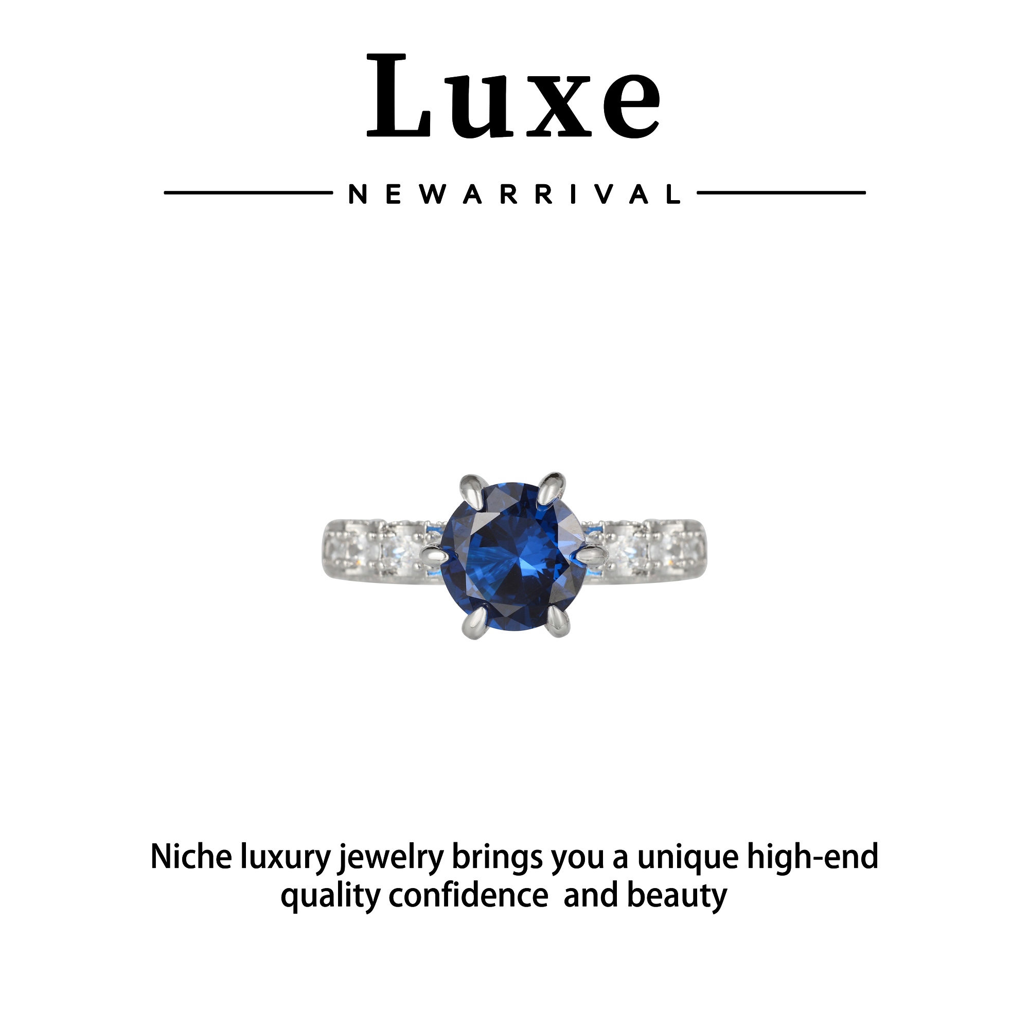 铜合金合成锆石戒指 【琴愿为你】高端优雅贵气女戒指CJ150393