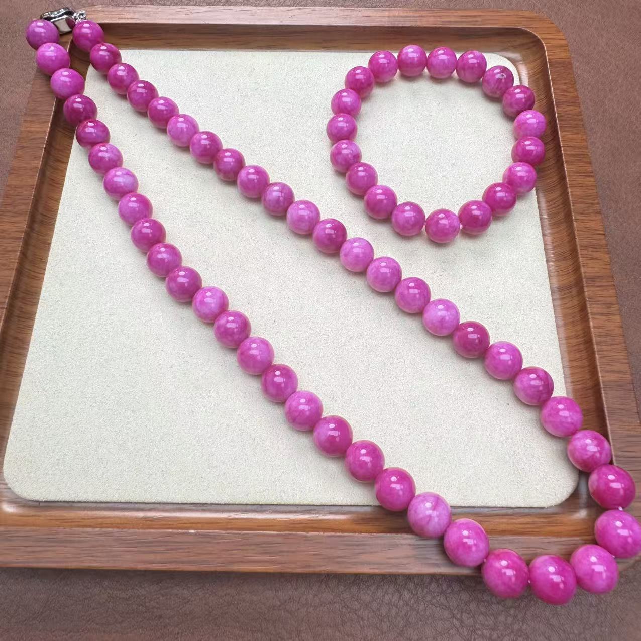 非金属珐琅项链 粉色 1.0mi圆珠项链 G138