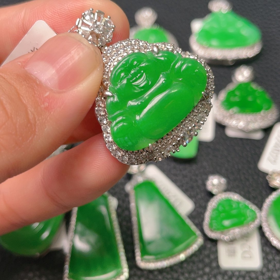 【闪购商品】翡翠吊坠(不含链)银S925镶嵌