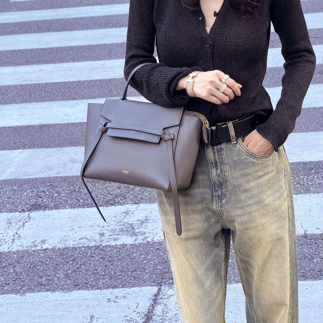95新 Celine/思琳 95新大象灰鲶鱼中号时尚百搭