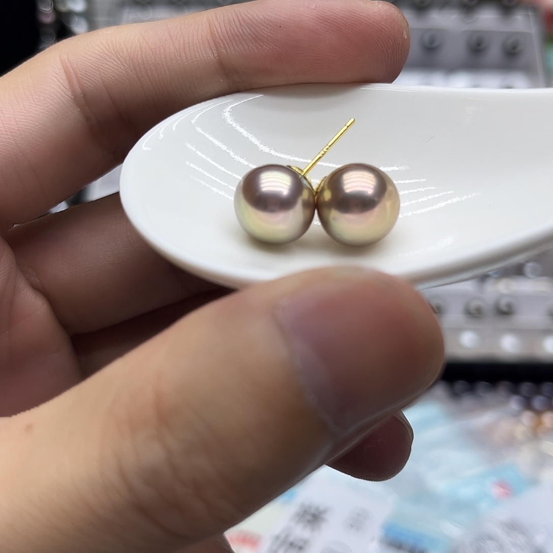 银S925镶嵌耳饰淡水珍珠