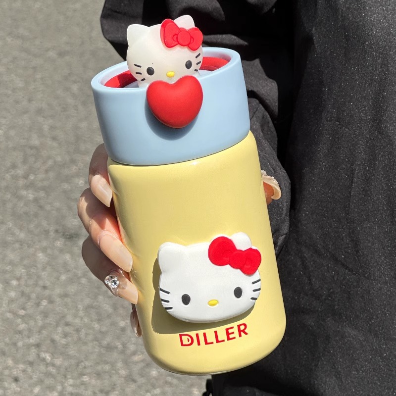 HelloKitty可爱水杯保温杯女生高颜值迷你便携小巧泡茶学生水杯子