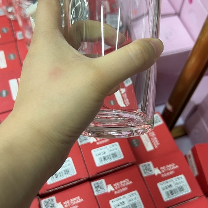 水晶玻璃盖子款本色单层玻璃杯5305301212