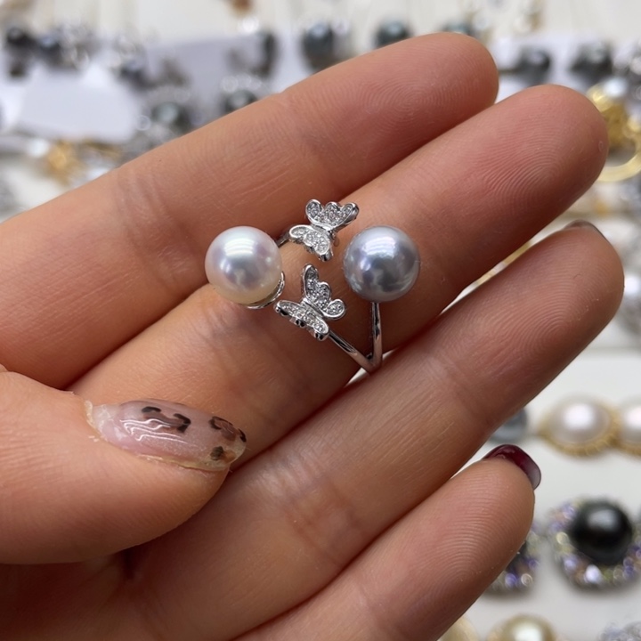 海水珍珠戒指银S925镶嵌