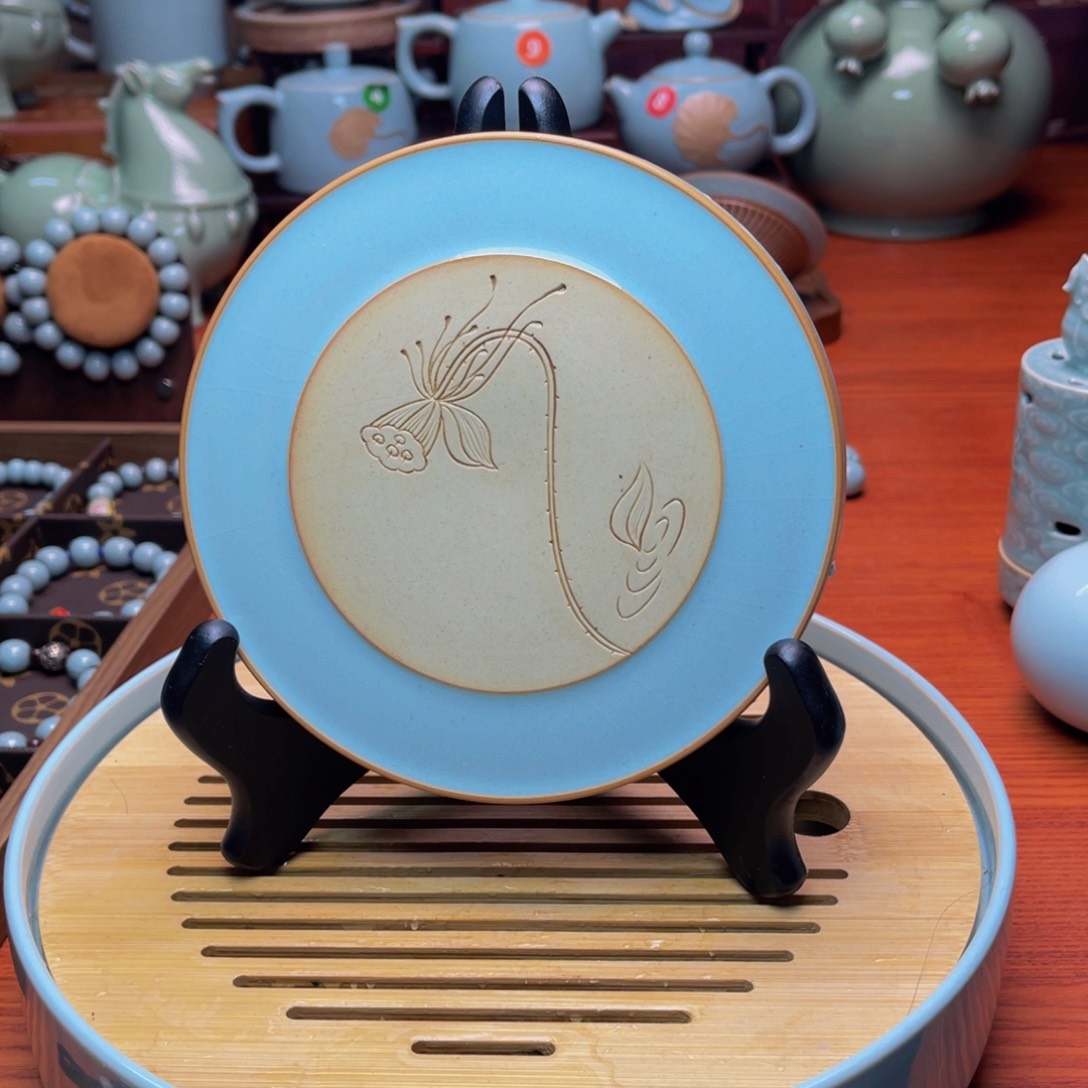 【闪购商品】摆件陶汝州单壶壶壶和盖碗，杯，微瑕