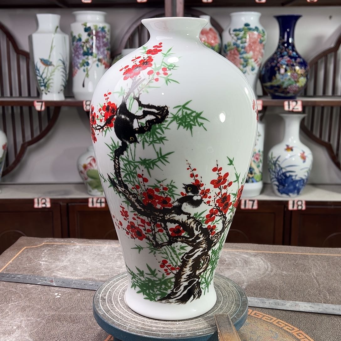 摆件陶景德镇陶瓷梅花