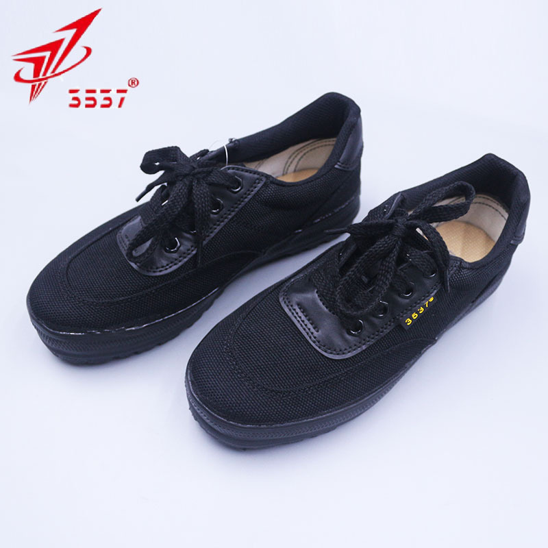3537户外作训鞋男低帮黑色鞋特训鞋透气解放鞋耐磨底帆布劳保胶鞋