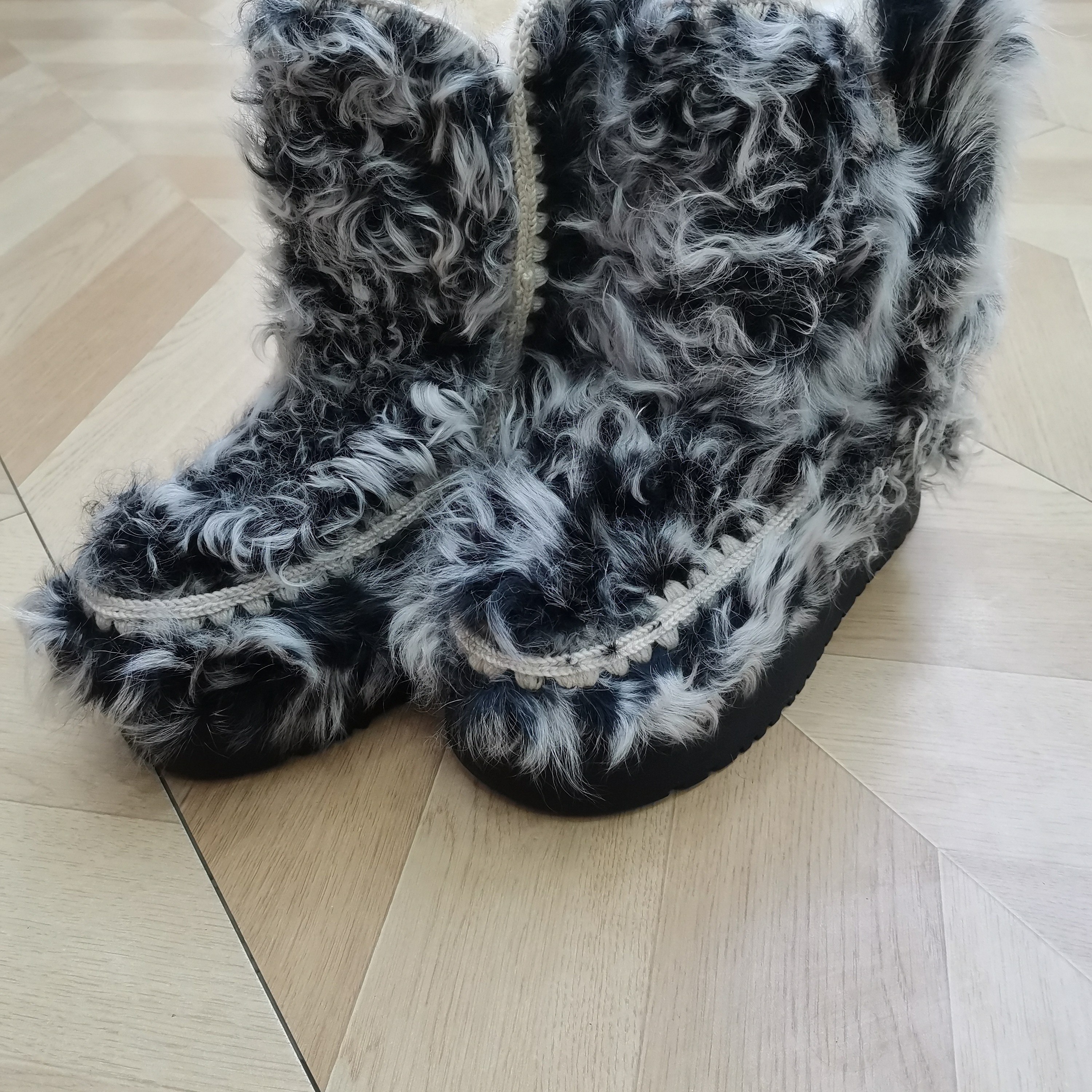 X027原创民族卷卷毛中靴