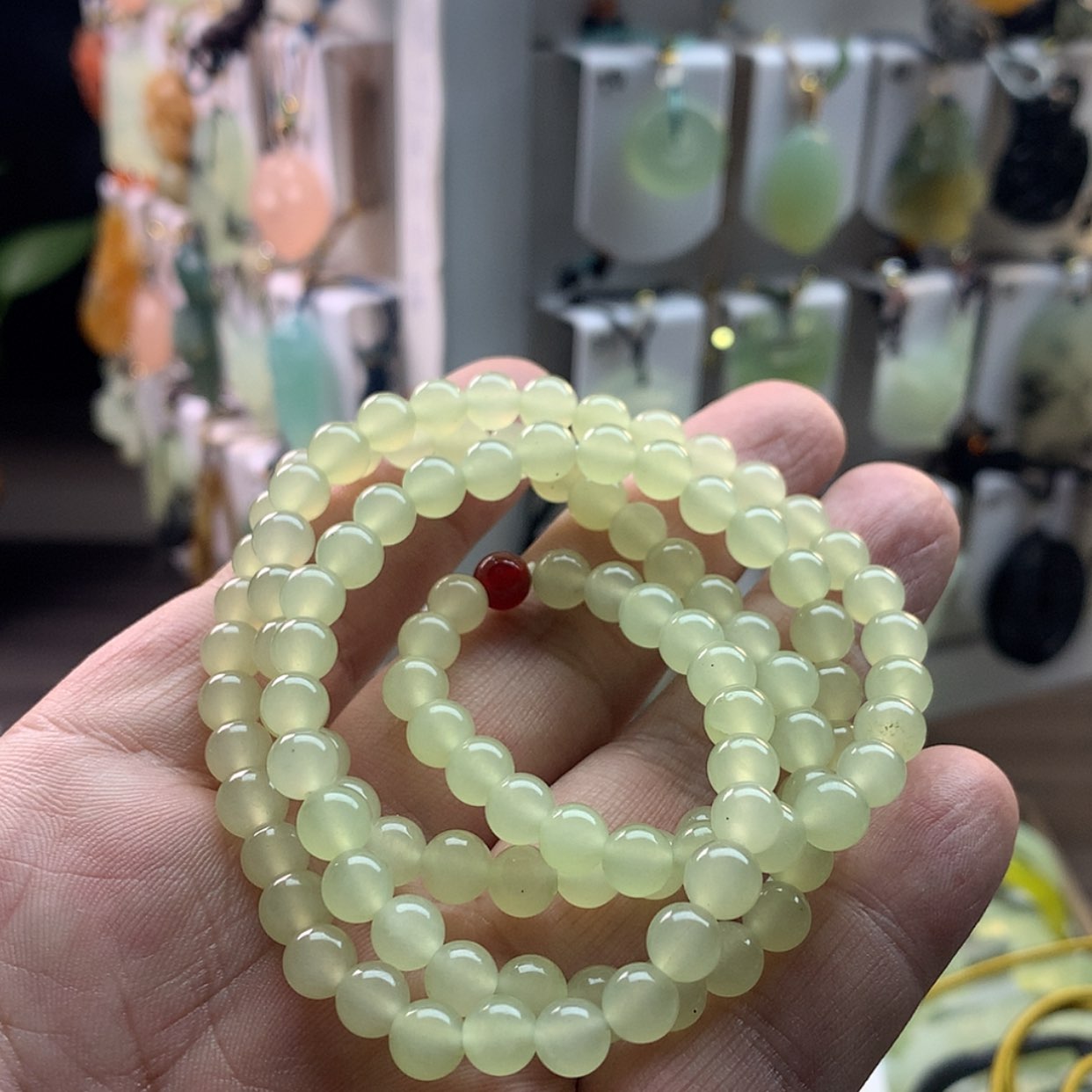 【闪购商品】蛇纹石玉手链未镶嵌