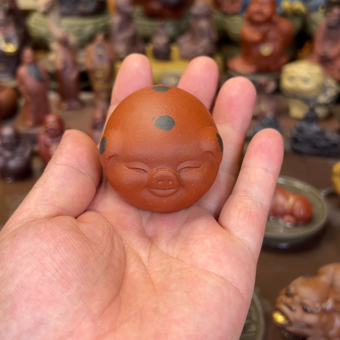 紫砂茶宠紫砂福猪 微瑕