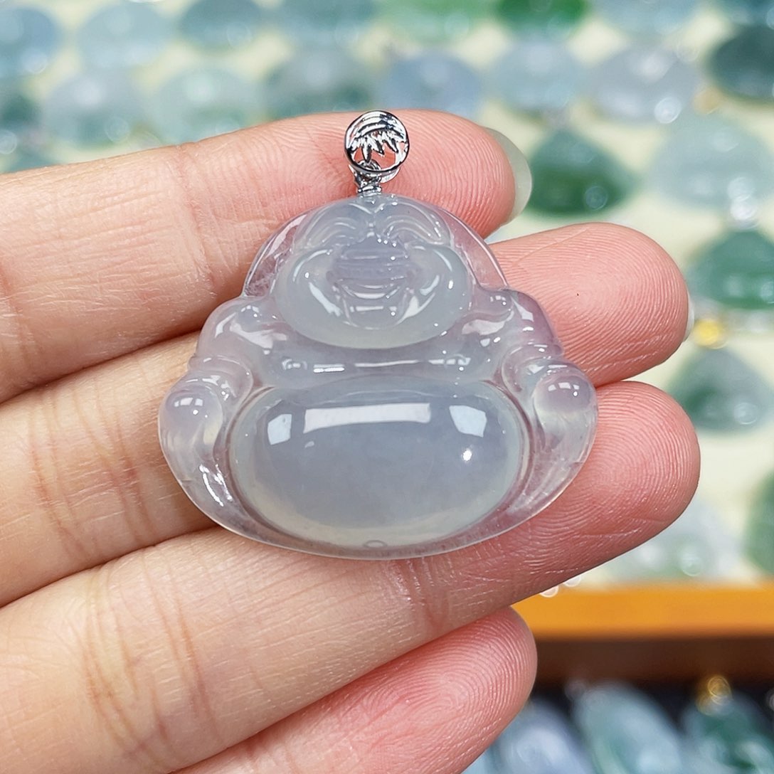 翡翠颈饰18K金镶嵌吊坠