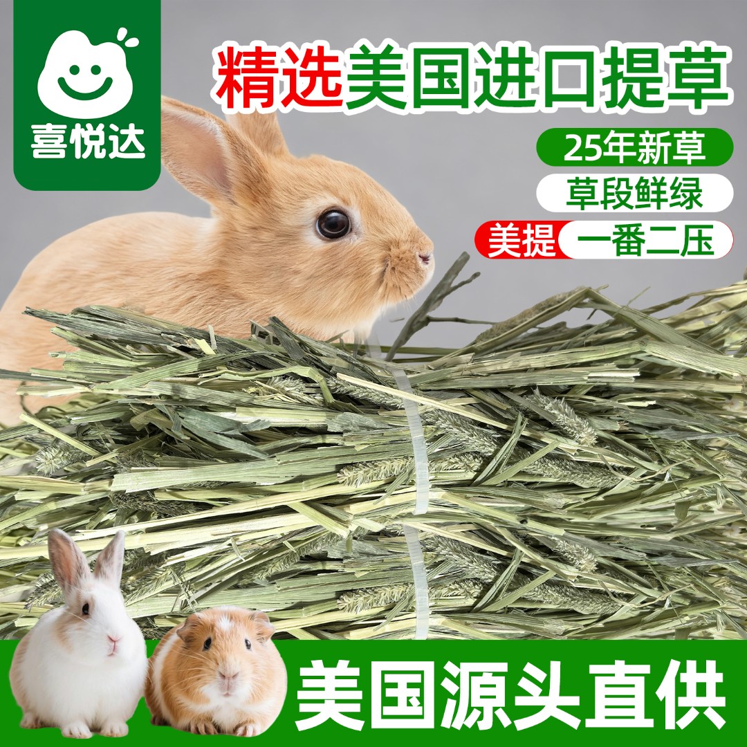 提摩西草美提一番进口干草兔子龙猫荷兰猪晒干牧草磨牙食用草饲料