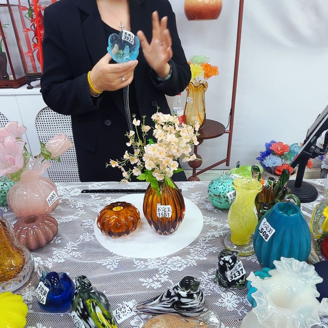 一对瓶安妮家居琉璃摆件不完美