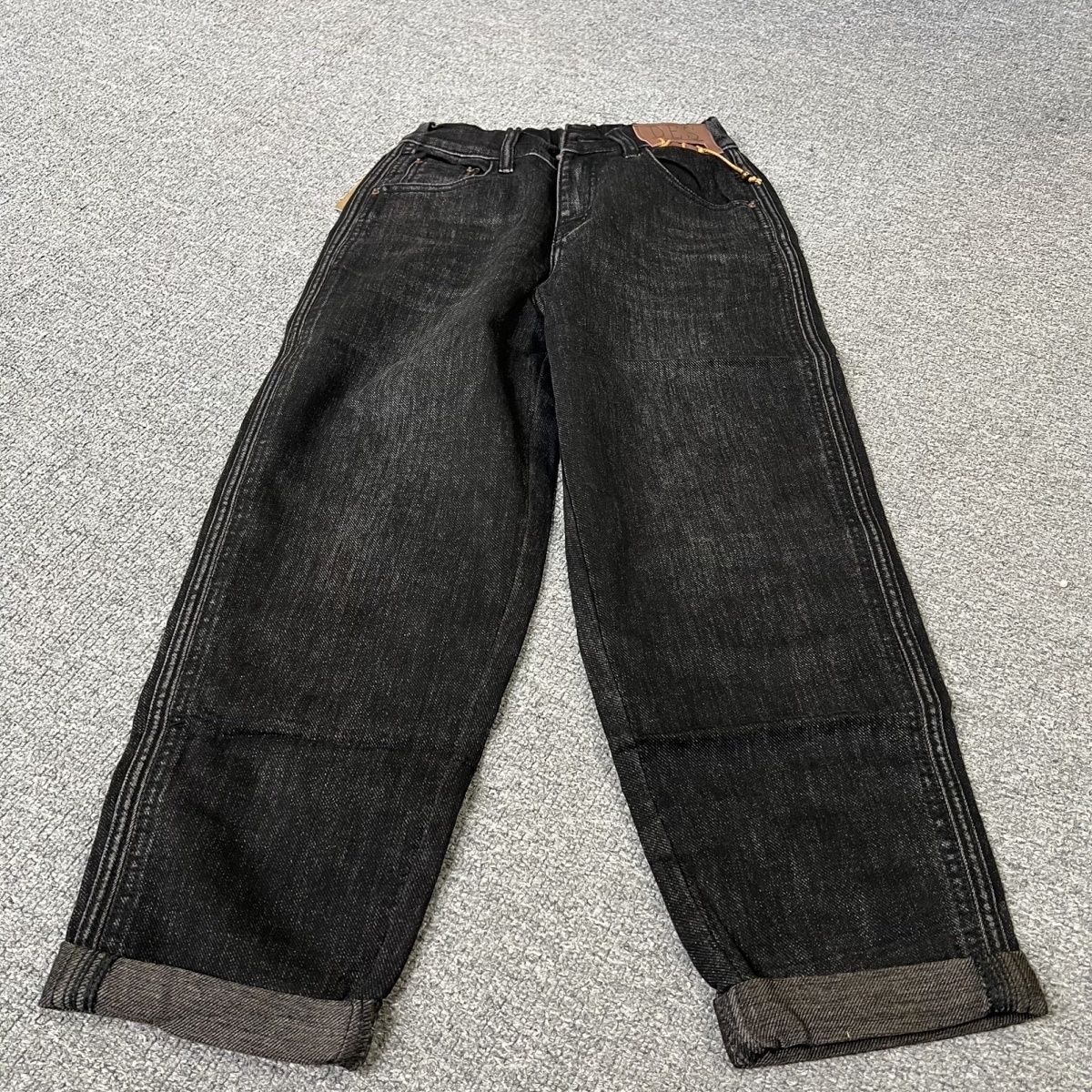 3828撤柜牛仔裤哈伦宽松大码裤女2025秋冬弹力新款高腰显瘦老爹