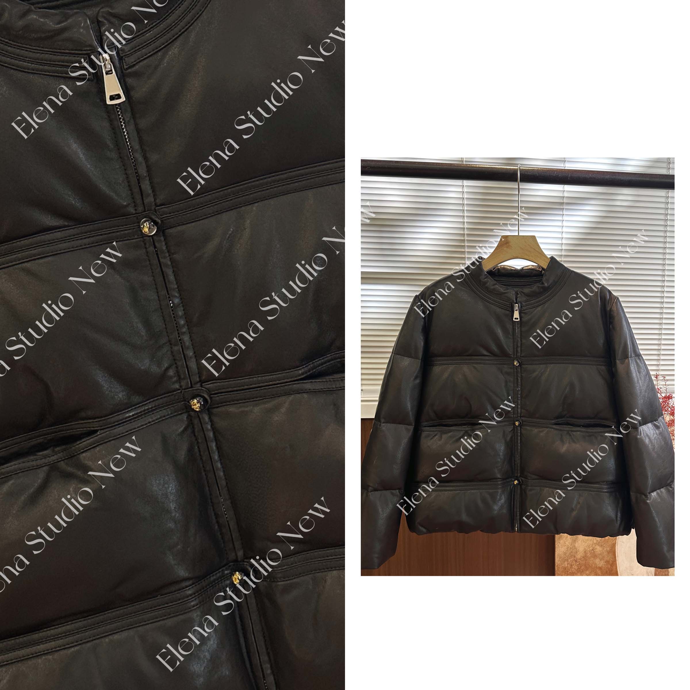 大甜甜【悉尼海岸】设计感精致皮衣羽绒服气质百搭鹅绒服