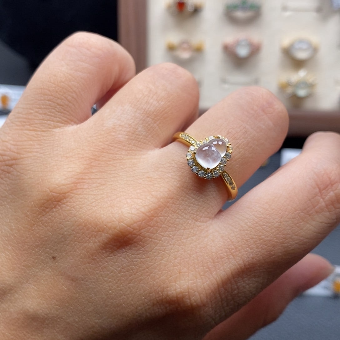 翡翠银S925镶嵌戒指