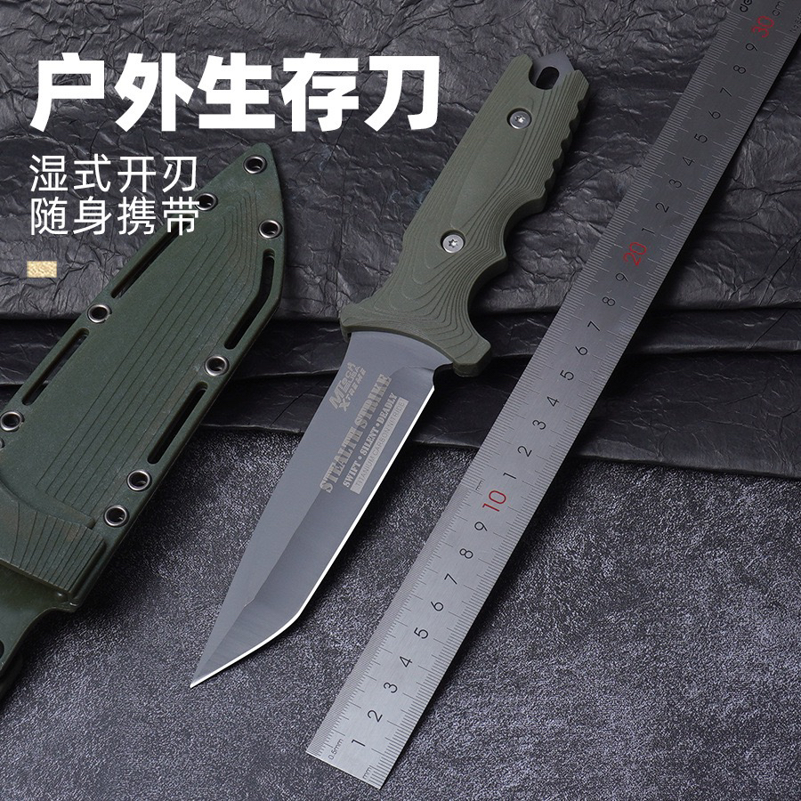 高硬度户外探险便携生存刀陷阱制作刀家庭用水果刀野营锋利小直刀