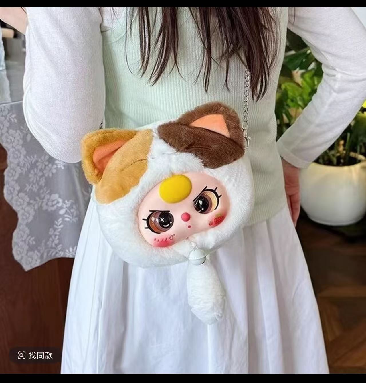 娃三岁招财猫拉链包