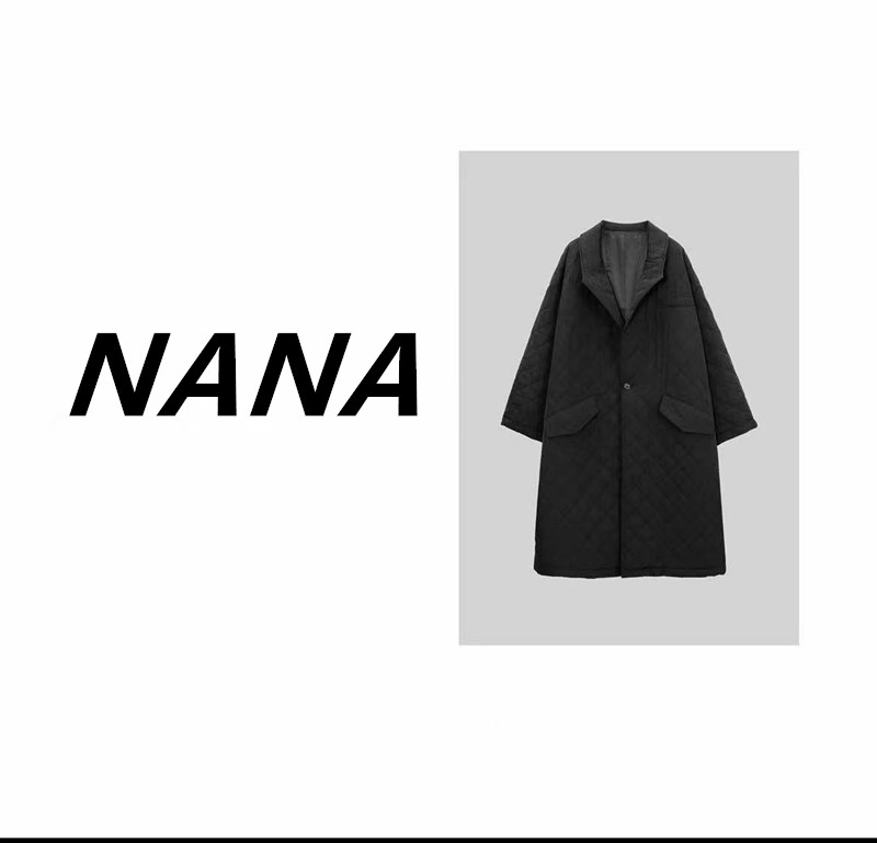 【NANA】暖意   长款菱形格纹中长款棉服MQJ2736
