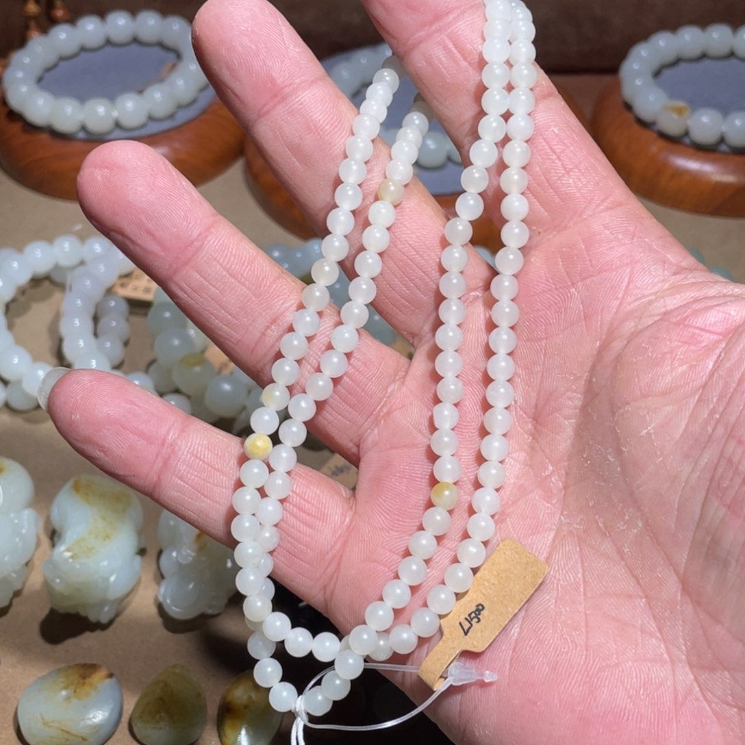和田玉未镶嵌项链5mm