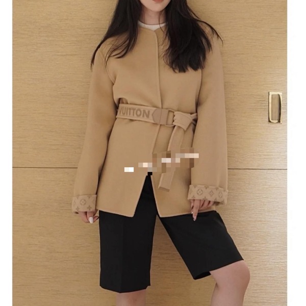 妃鱼/路易威登/丝缎、羊毛、亮片/大衣/95新/凡2/3