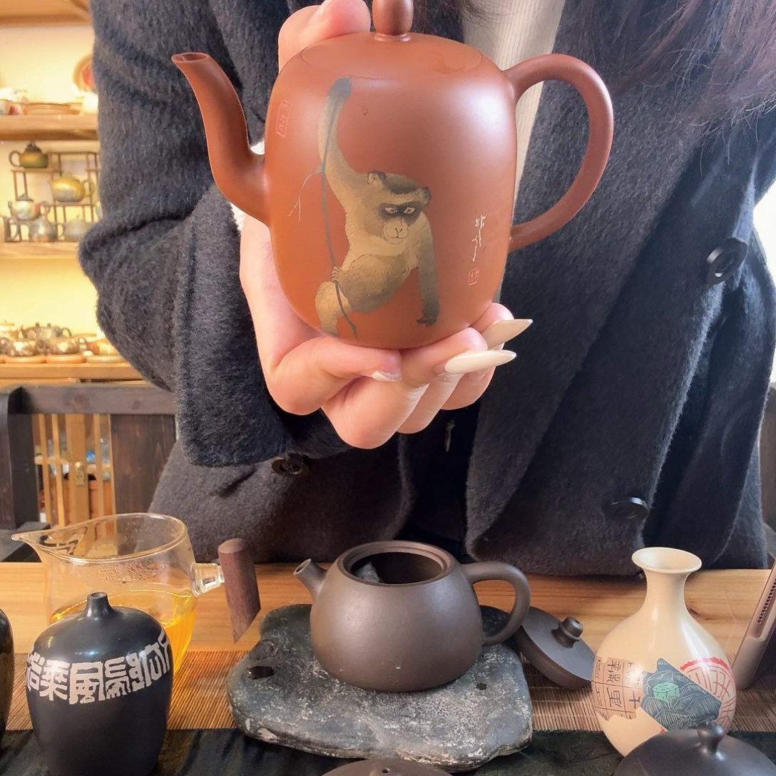 我**外建水紫陶重工壶