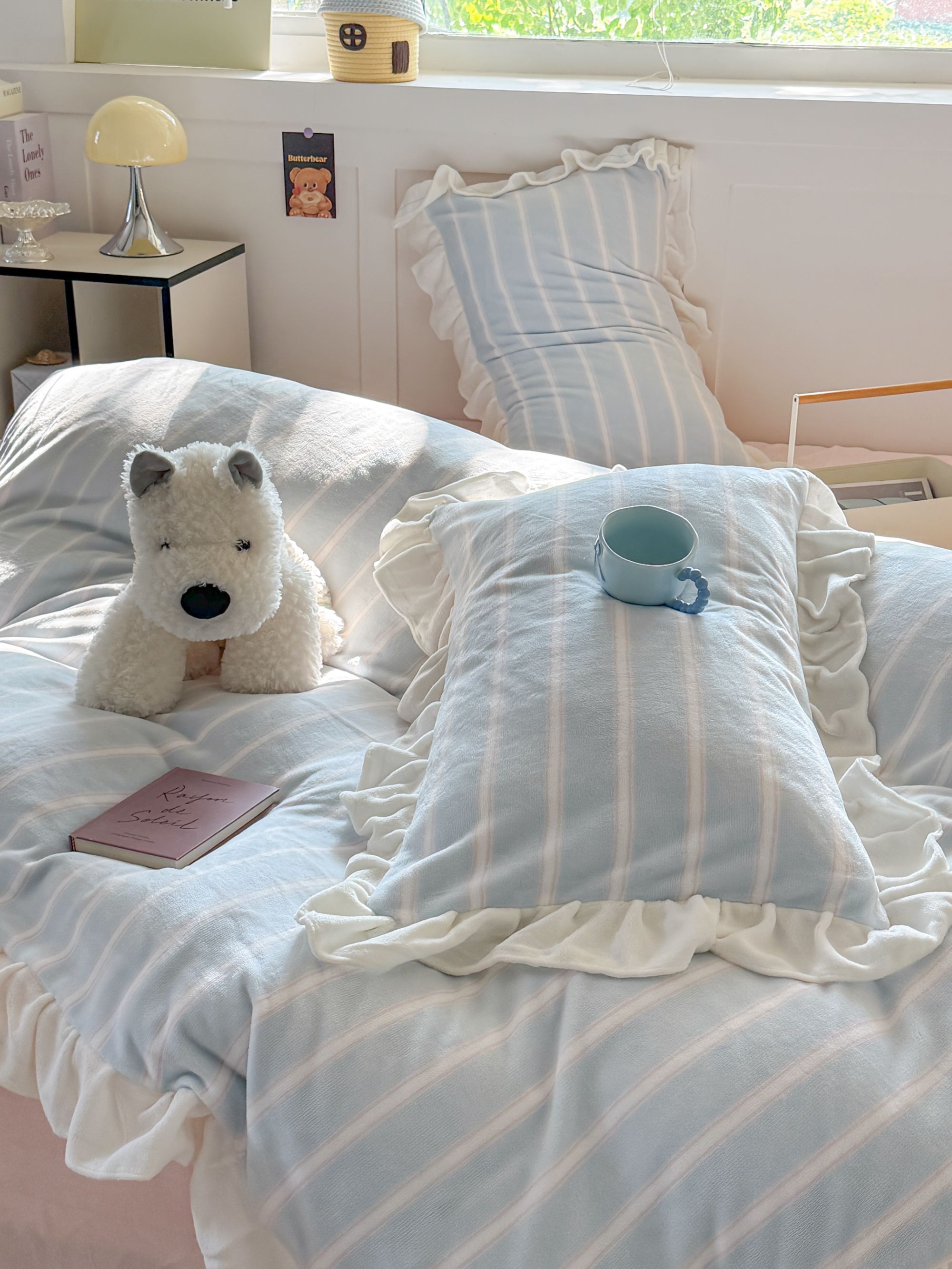 2025年冬季新款小清新牛奶绒四件套加绒加厚韩版公主风床品三件套