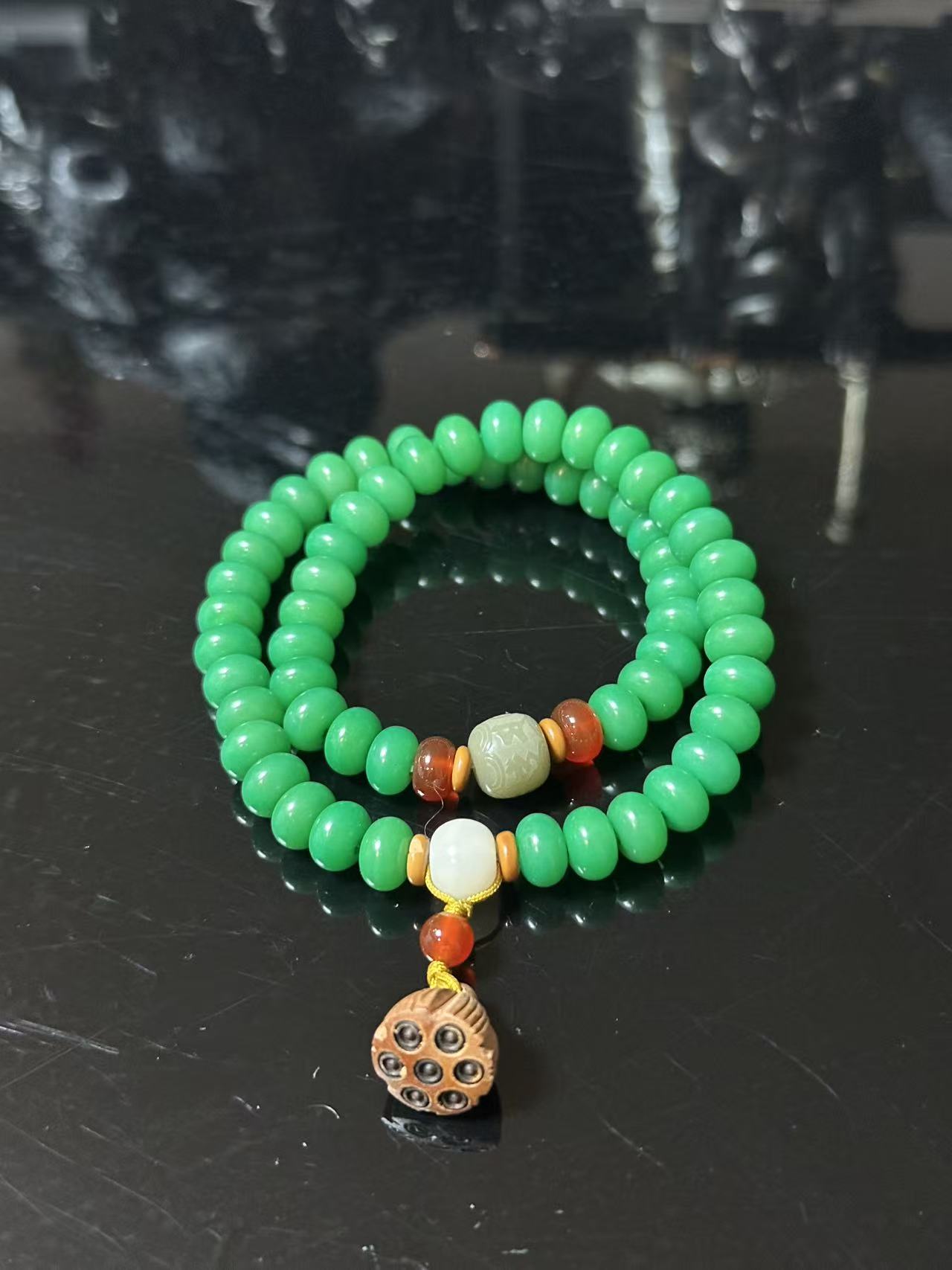 帝王绿莲蓬双圈菩提235（无礼盒）