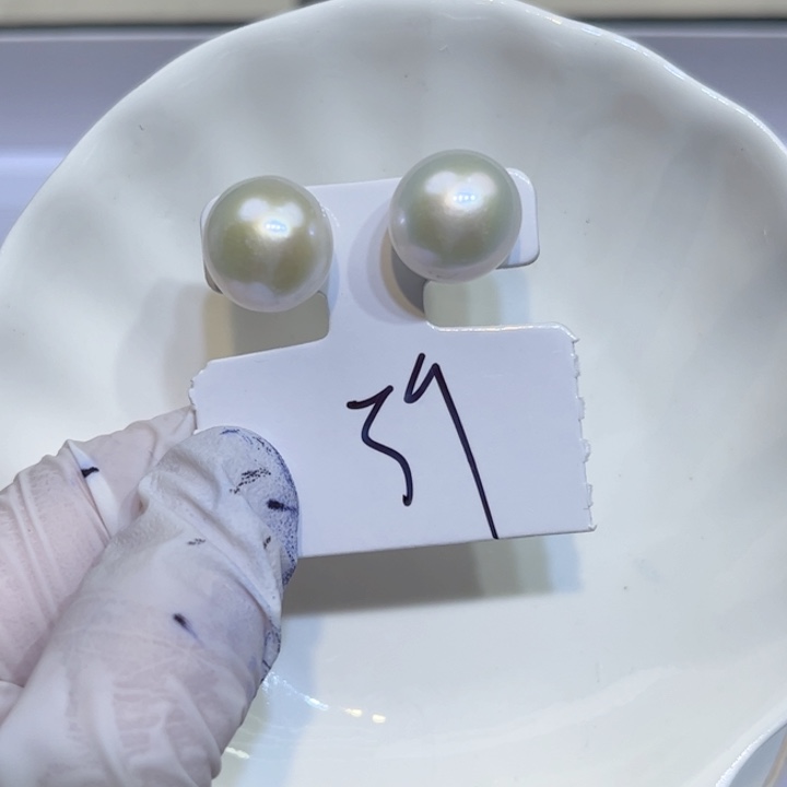 淡水珍珠耳饰银S925镶嵌