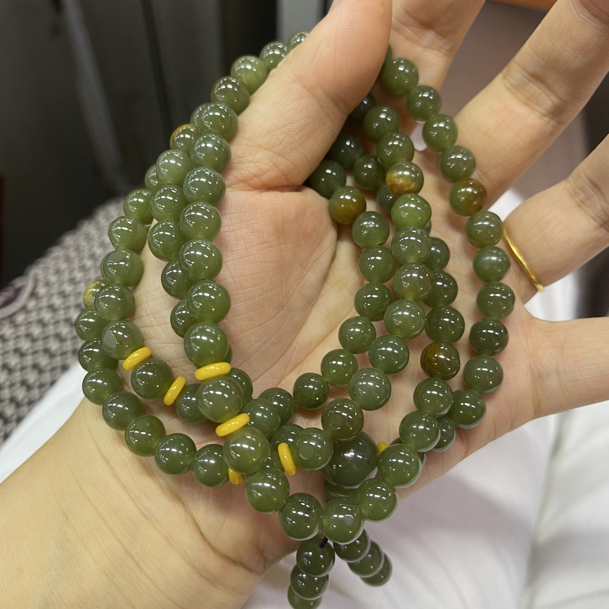 和田玉108项链手串车挂多用途随机一条福利个别珠子平顶介意勿拍