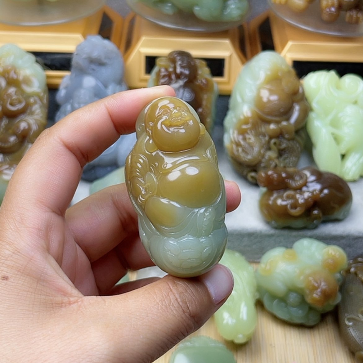 【闪购商品】未镶嵌和田玉挂件双**语