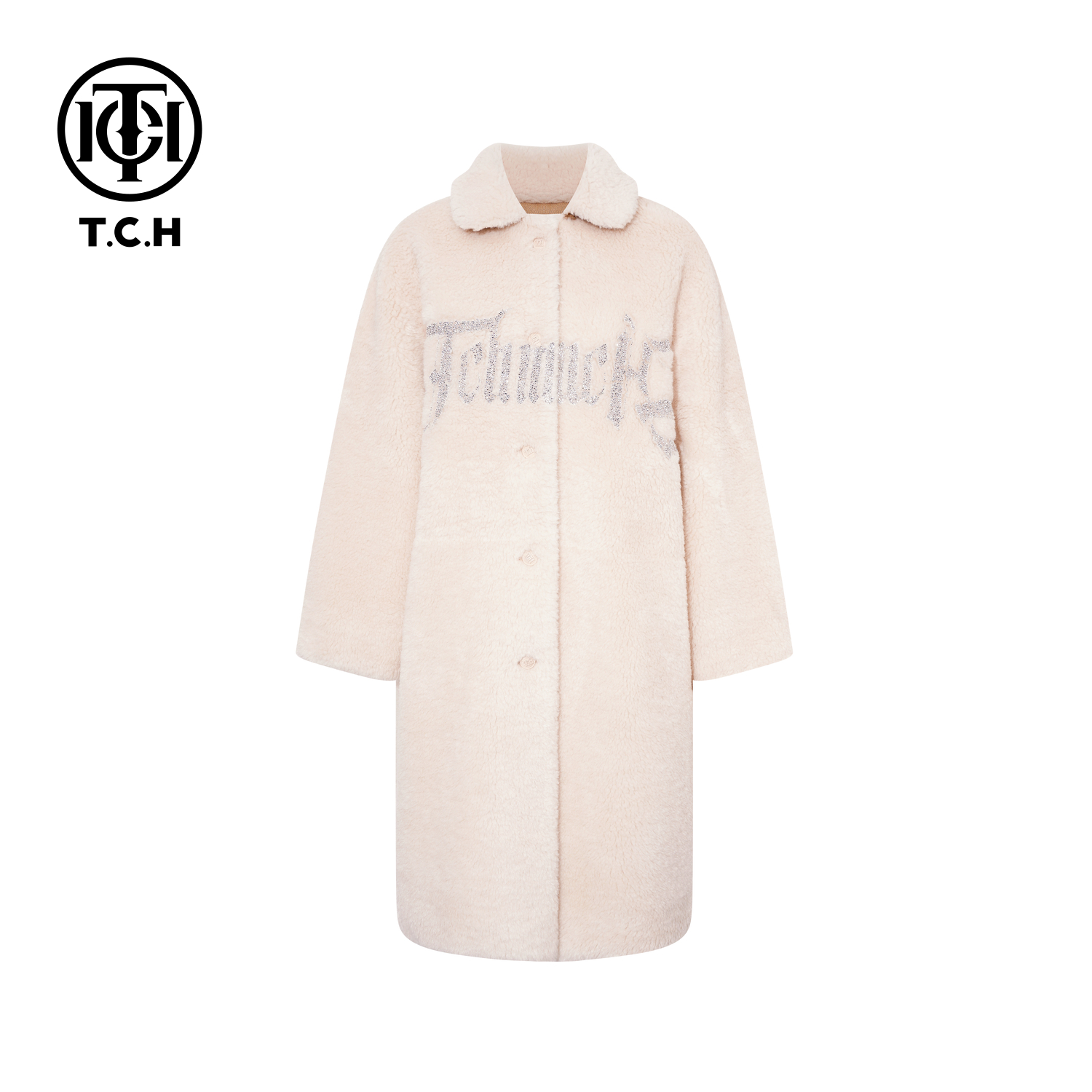 TCH【时尚保暖】冬款慵懒风淑女米色外套T75D05E1013轻奢tch