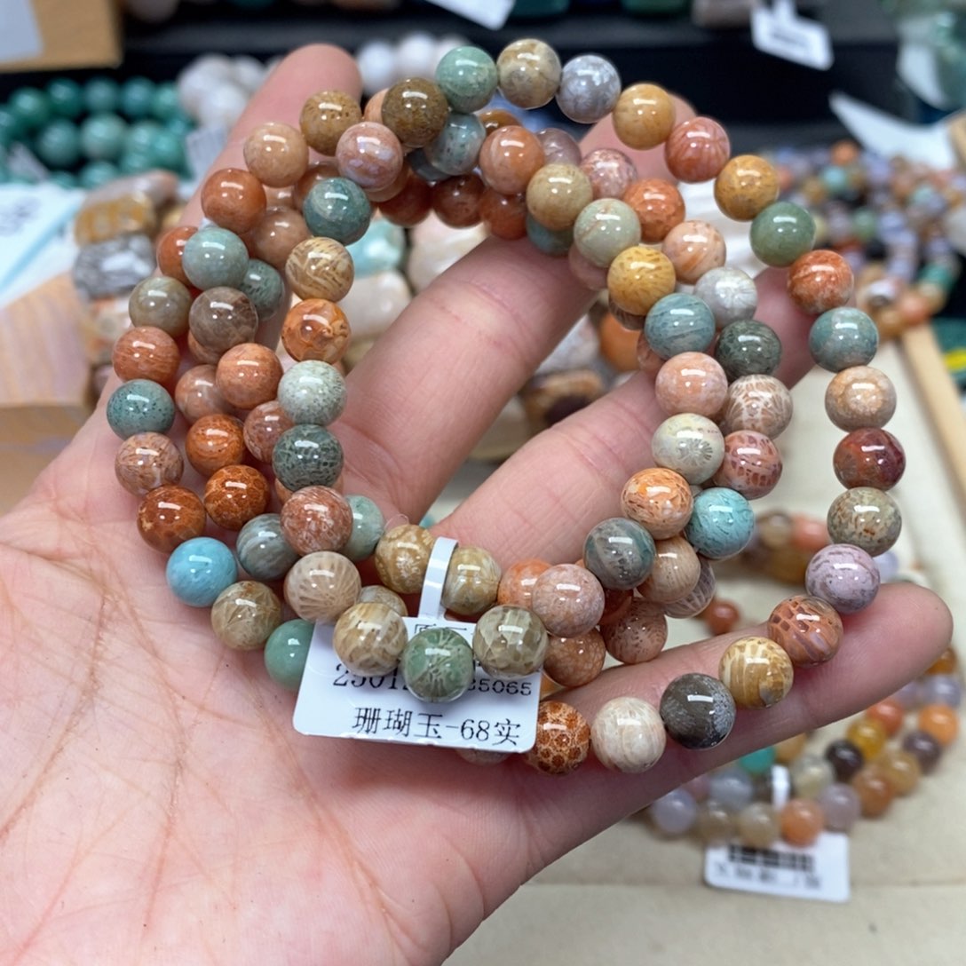 硅化珊瑚（珊瑚玉）手链未镶嵌488